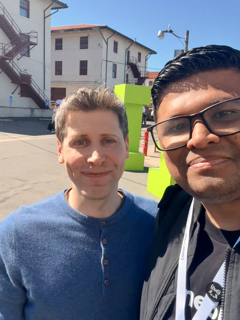 Amit Das meeting Sam Altman at OpenAI DevDay 2025